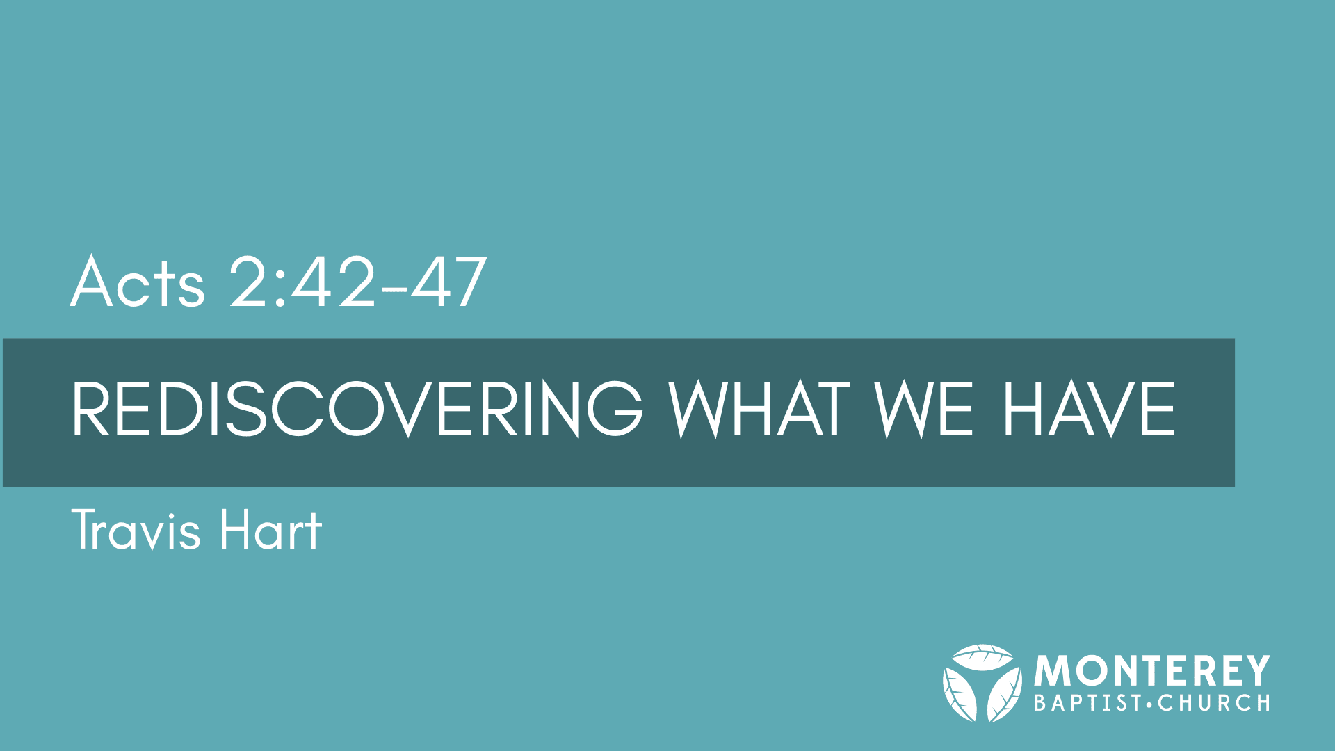 Rediscovering What We Have